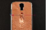 Задняя панель-крышка-накладка для Samsung Galaxy S4 с объёмным изображением крокодила коричневый