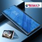Чехол-книжка MyPads для Samsung Galaxy S9 Plus с дизайном Clear View Cover с полупрозрачной пластиковой крышкой с зеркальной поверхностью синий