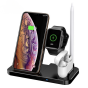 Быстрое беспроводное зарядное устройство MyPads A131-124 4 в 1 для Apple iPhone 12/12 Pro/12 mini/12 Pro max/ iPhone 13/13 Pro/13 mini/13 Pro Max и Apple Watch  Airpods Apple  Pencil (телефон наушники часы и стилус) + Быстрое USB QC-3.0 зарядка