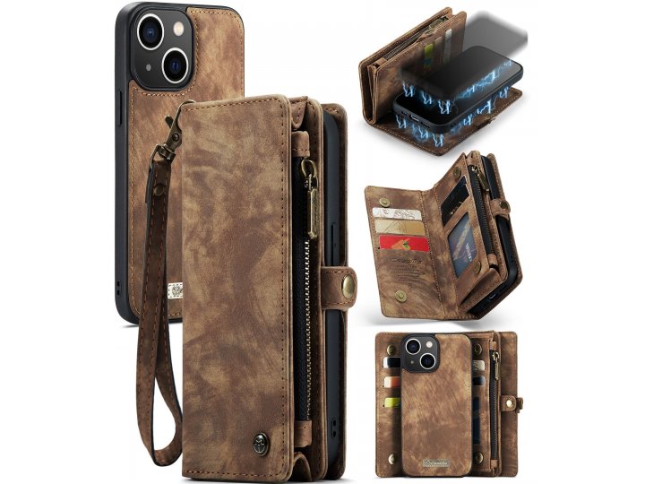 CaseMe Кошелек-чехол для iPhone 13 MyPads, магнитный дизайн, множественная защита..