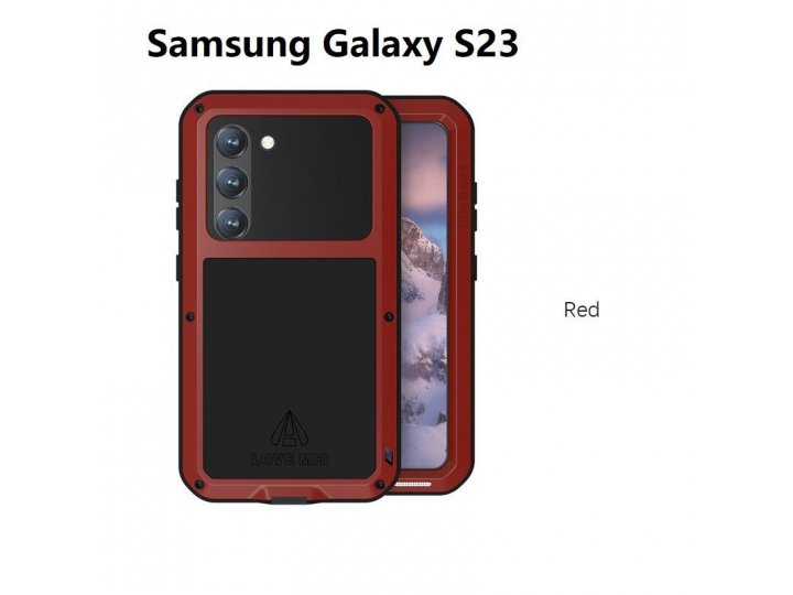 MyPads чехол для Samsung Galaxy S23, противоударный, металлическая оболочка, Чёрный..