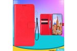 Чехол MyPads противоударный для Itel A50C/A669L с карманом для фото и карт, экокожа, красный