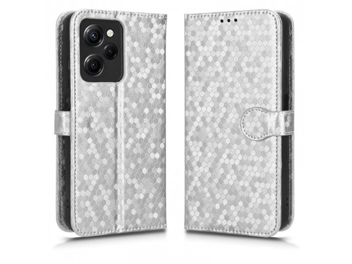 Кожаный чехол книжка MyPads для Xiaomi Poco X5 Pro 5G с магнитной застежкой и отделением для карт и денег..