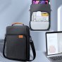 Вместительная водонепроницаемая широкая сумка-чехол MyPads Capiente для планшета Irbis TZ03 , с несколькими большими и маленькими отделениями и удобным наплечным ремнем, черная