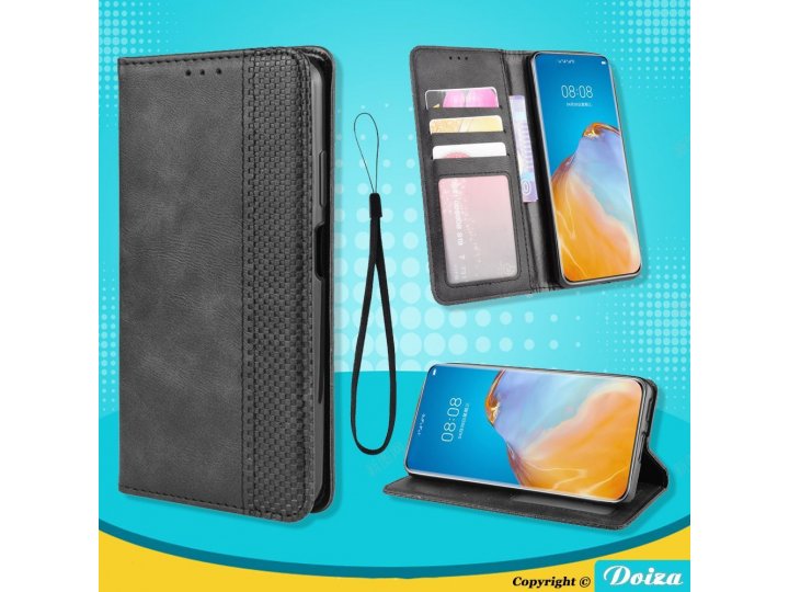 Чехол MyPads для Xiaomi 10S с карманом для фото и карт, экокожа, черный..