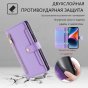 Чехол-книжка MyPads для
 Apple iPhone 11 Pro / Айфон 11 Про несколько карманов для карт,со 2 шнурком (Длинный +короткий),фиолетовый
