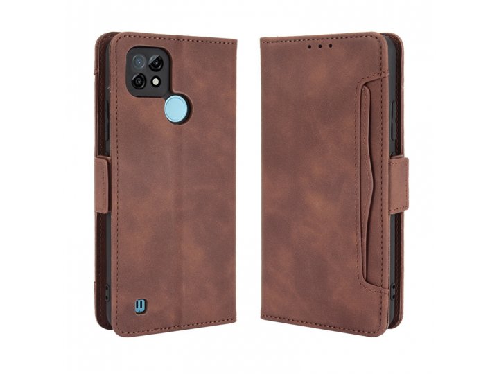Кожаный чехол-книжка MyPads для смартфона Realme C21..