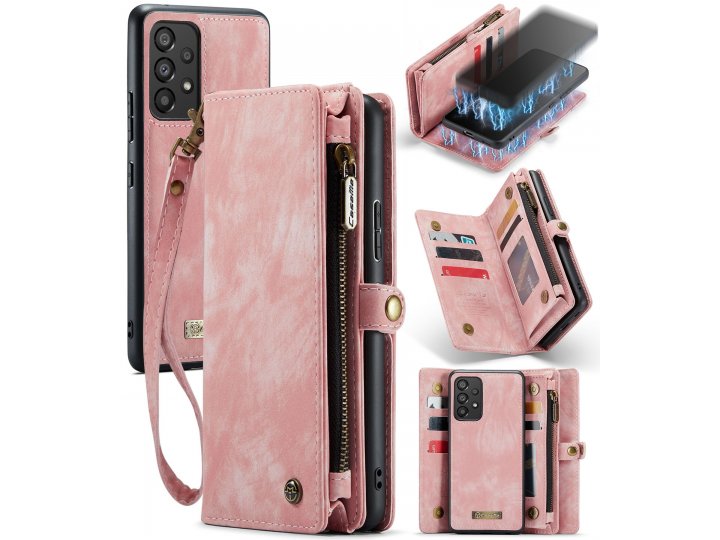 CaseMe Кожаный чехол-кошелек MyPads для Samsung Galaxy A53 5G - магнитный дизайн 2-в-1..