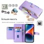 Чехол-книжка MyPads для
 Apple iPhone 11 Pro / Айфон 11 Про несколько карманов для карт,со 2 шнурком (Длинный +короткий),фиолетовый