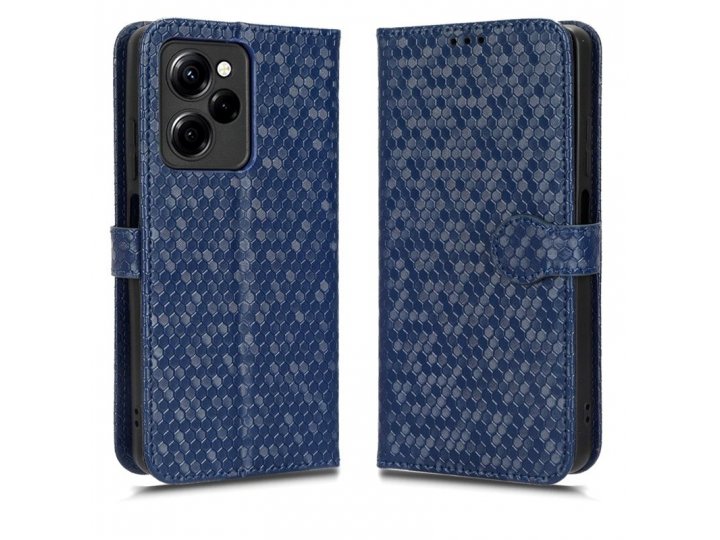 Кожаный чехол книжка MyPads для Xiaomi Poco X5 Pro 5G с магнитной застежкой и отделением для карт и денег..