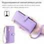 Чехол-книжка MyPads для
 Apple iPhone 11 Pro / Айфон 11 Про несколько карманов для карт,со 2 шнурком (Длинный +короткий),фиолетовый