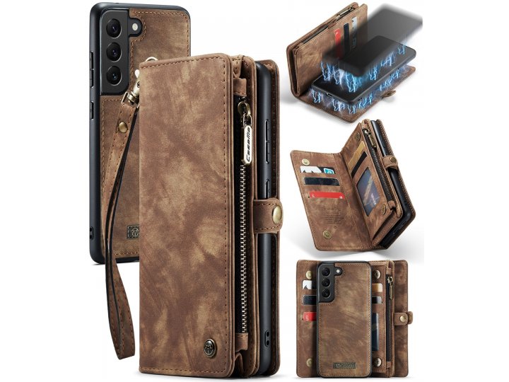 CaseMe Чехол-кошелек MyPads для Samsung Galaxy S21 - Стильный дизайн, магнитное крепление..