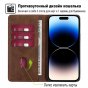 Чехол-книжка MyPads для Oppo Realme C21 / Реалми С21,Телячья кожа,закрывающаяся на магнит,коричневый