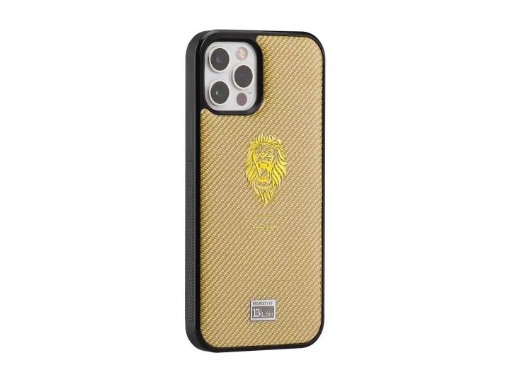 Глянцевый чехол из углеродного волокна MyPads для iPhone 11 Pro (золотой лев)..
