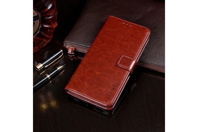 Фирменный чехол-книжка для ZTE Blade L8/ZTE Blade A3 (2019)/ZTE A31 lite из качественной импортной кожи с подставкой застёжкой и визитницей коричневый