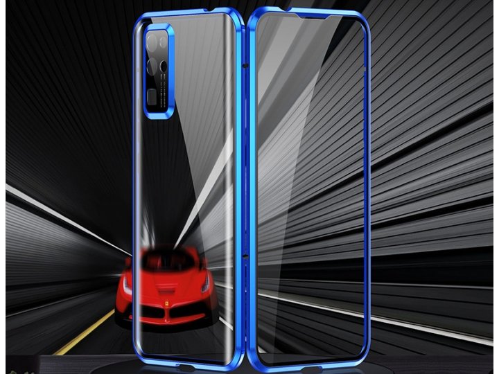 Магнитный чехол бампер MyPads «Vetro magnete» из закаленного стекла и металла для Huawei Nova 7 SE / Huawei Ho..