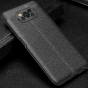 Фирменный чехол бампер накладка на Xiaomi POCO X3 / X3 NFC / X3 Pro из качественного износостойкого силикона с декоративным дизайном под кожу с тиснением черный
