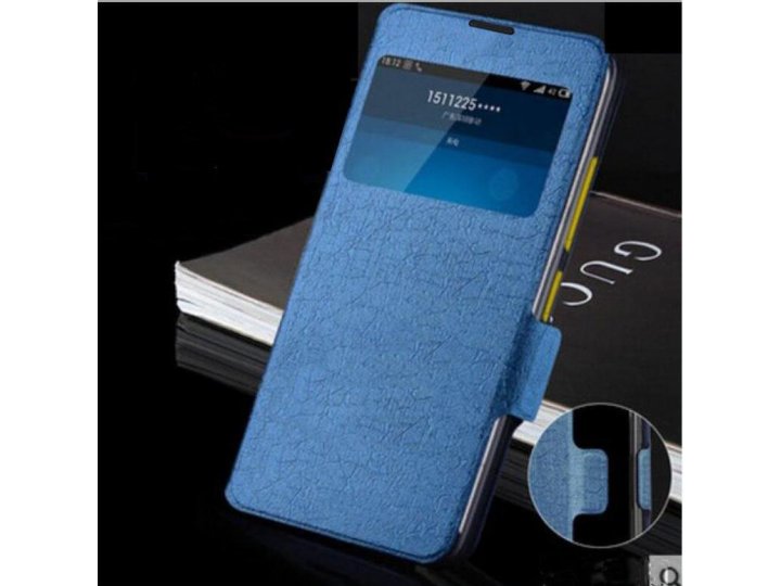 Фирменный чехол-книжка для  Vivo Y31 2021 с окном вызова предпросмотра из качественного водоотталкивающего мат..